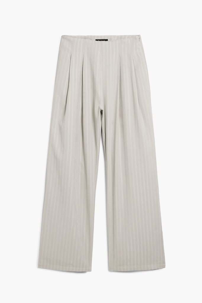 Pleated trousers with waistband 