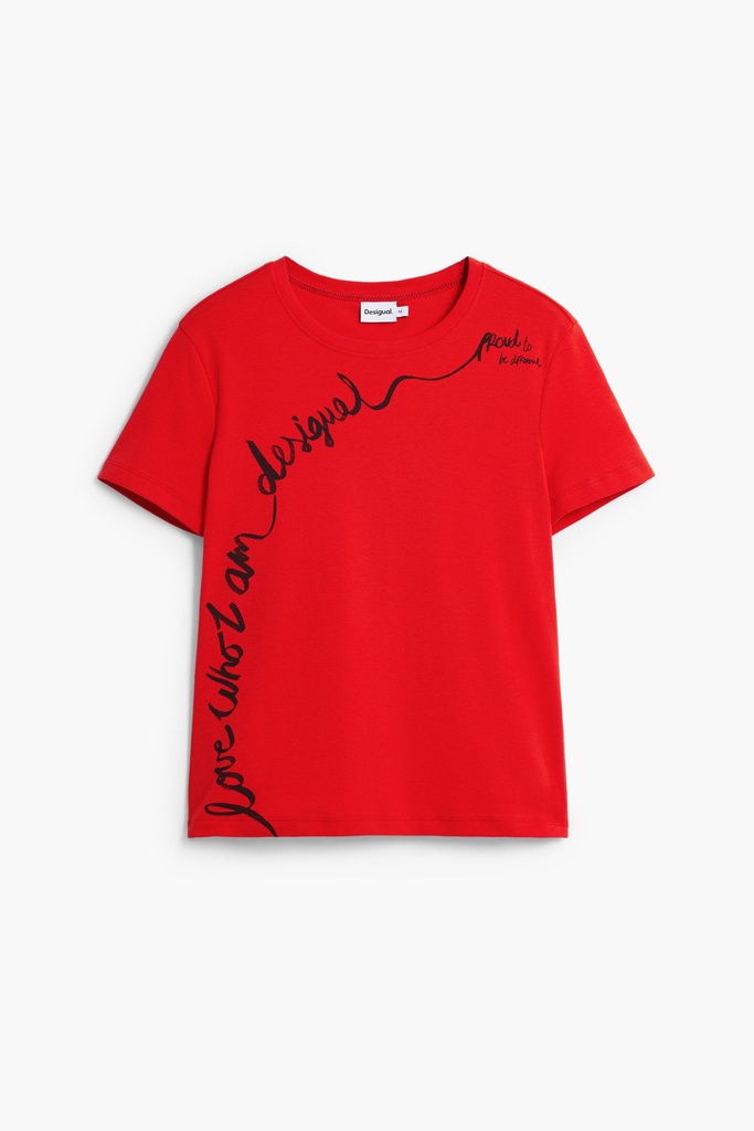 T-shirt with embroidered phrase 
