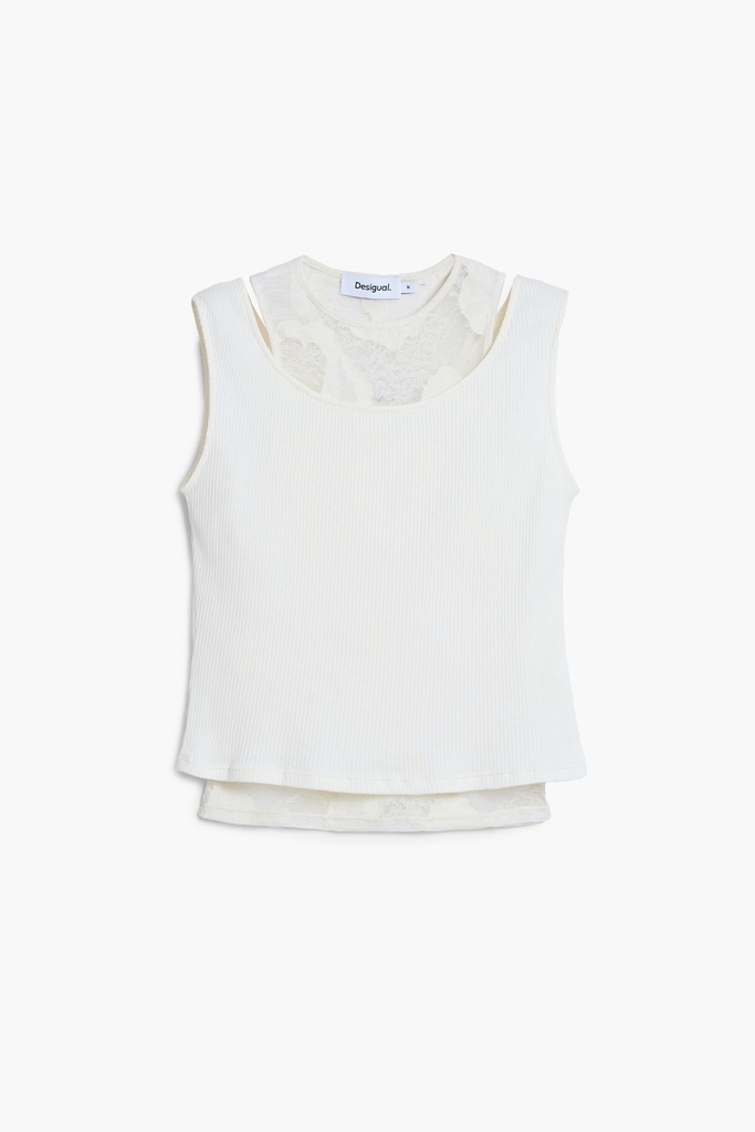 Sleeveless double-layer T-shirt 