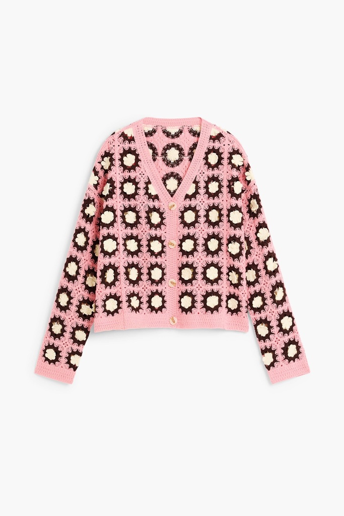 Pink crochet cardigan 