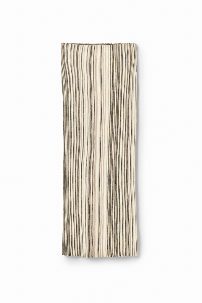 Falda midi canalé rayas